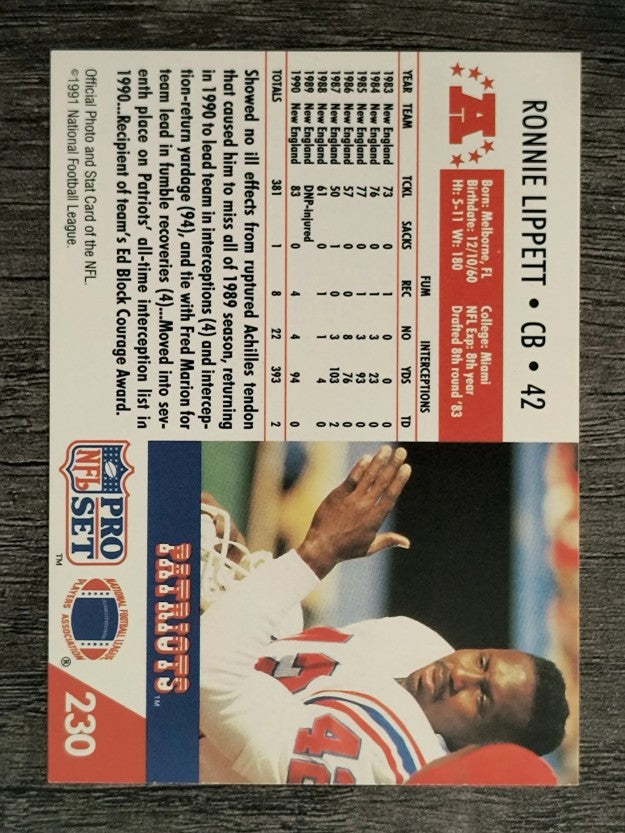 1991 Pro Set #230 Ronnie Lippett