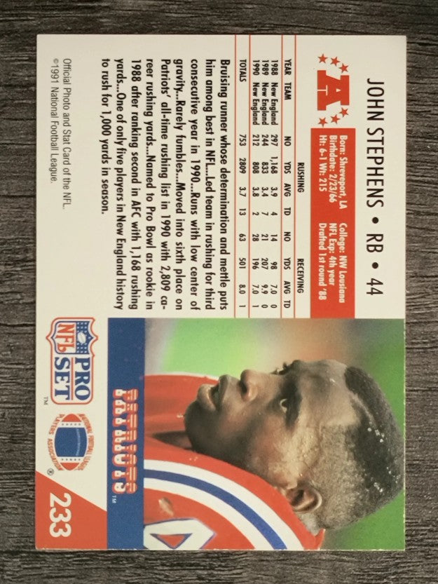 1991 Pro Set #233 John Stephens