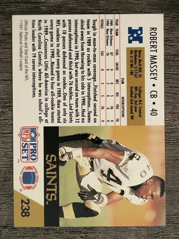 1991 Pro Set #238 Robert Massey