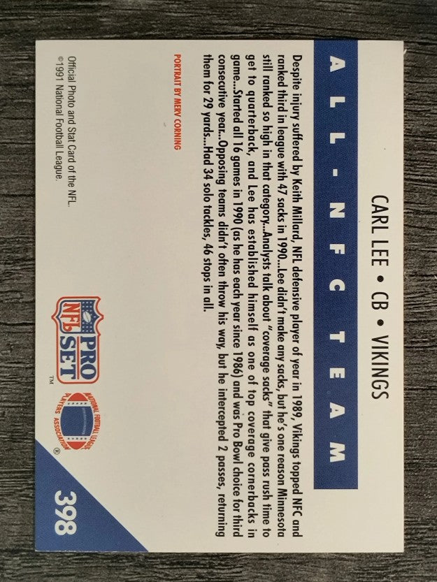 1991 Pro Set #398 Carl Lee NFC