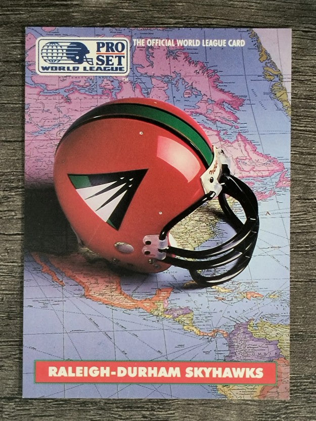1991 Pro Set WLAF Helmets #8 Ral.-Durham Skyhawks