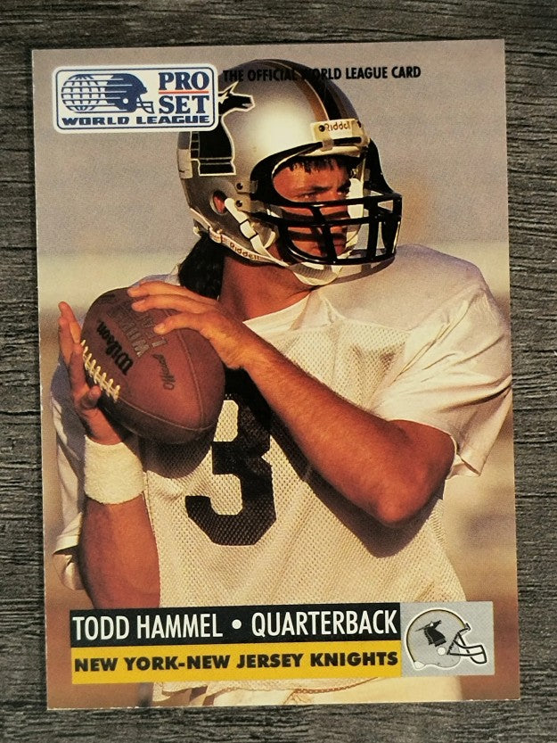 1991 Pro Set WLAF Inserts #19 Todd Hammel