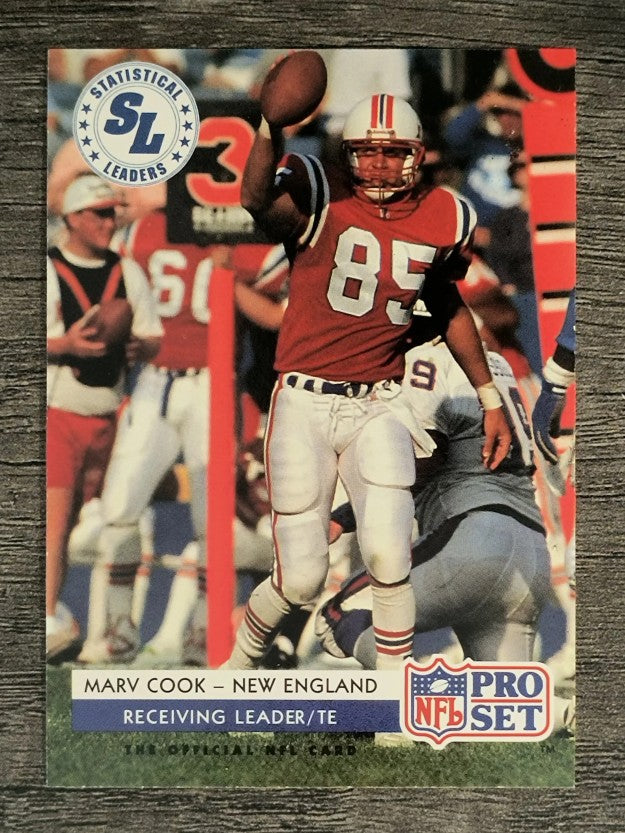 1992 Pro Set #9 Marv Cook LL/Receiving Leader TE