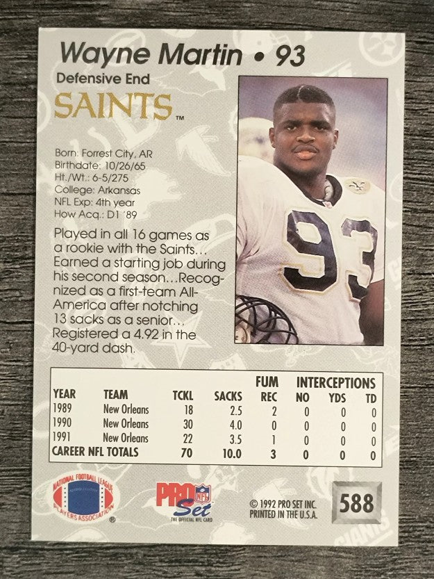 1992 Pro Set #588 Wayne Martin
