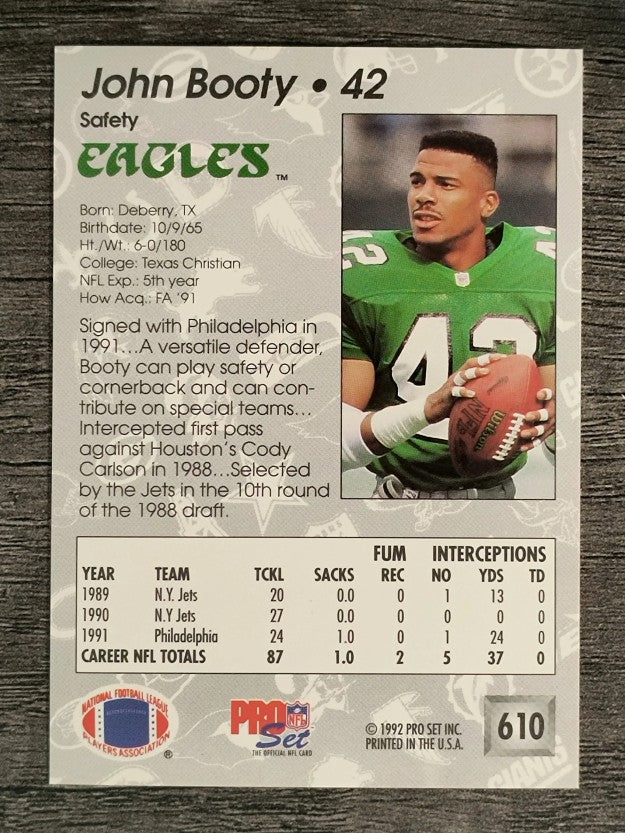 1992 Pro Set #610 John Booty