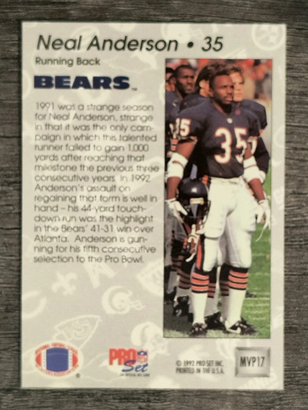 1992 Pro Set Gold MVPs #MVP17 Neal Anderson