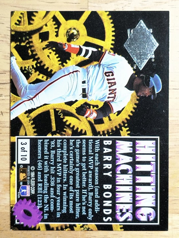 1994 Ultra Hitting Machines #3 Barry Bonds