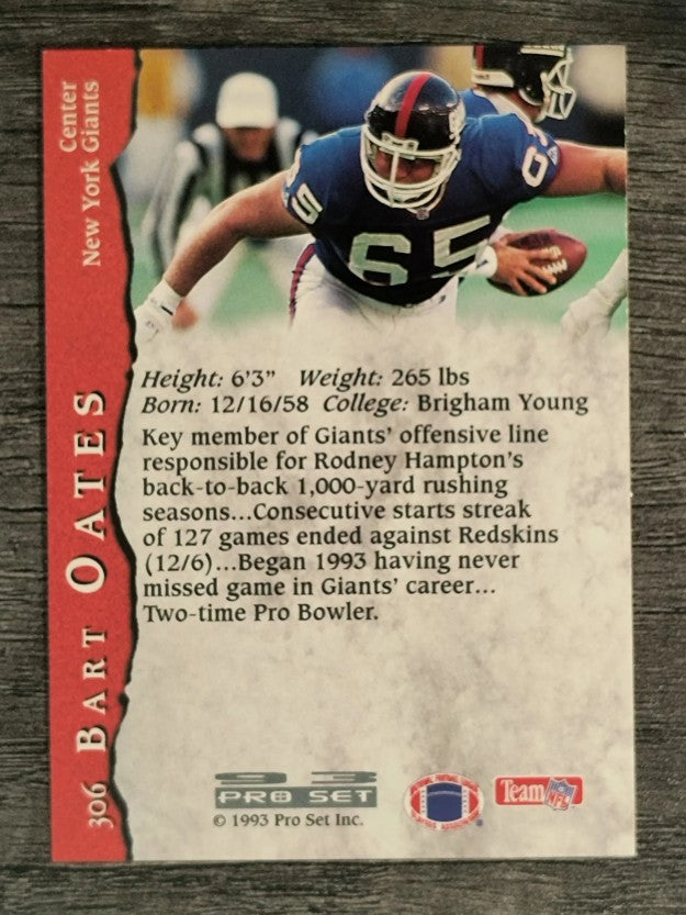 1993 Pro Set #306 Bart Oates