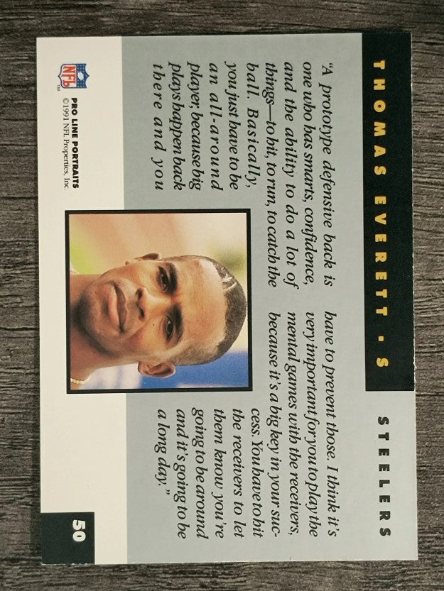 1991 Pro Line Portraits #50 Thomas Everett