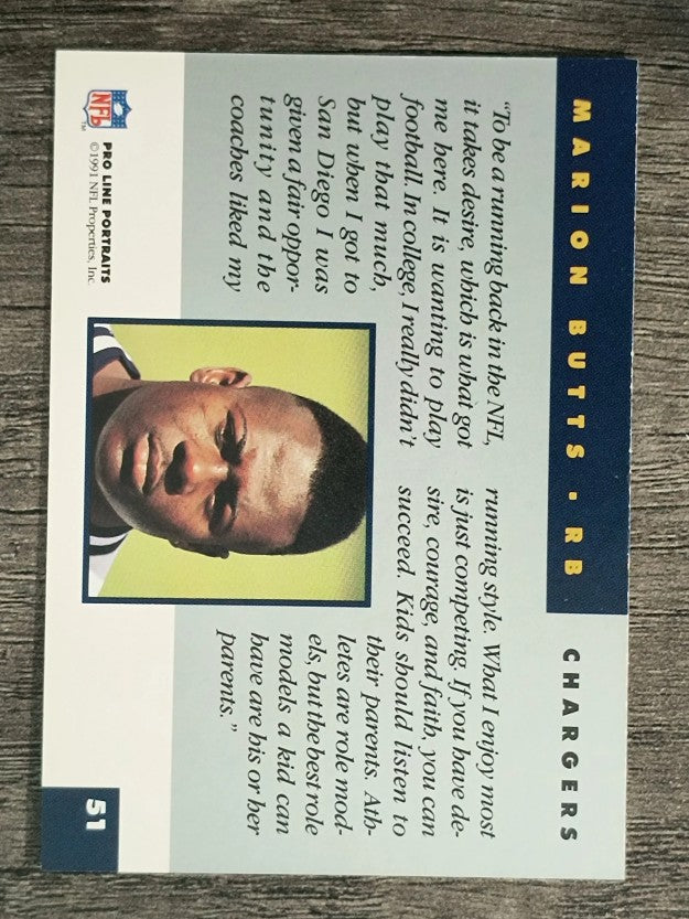 1991 Pro Line Portraits #51 Marion Butts