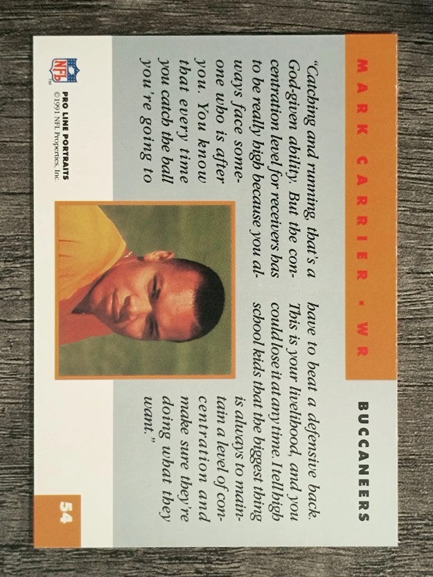1991 Pro Line Portraits #54 Mark Carrier WR