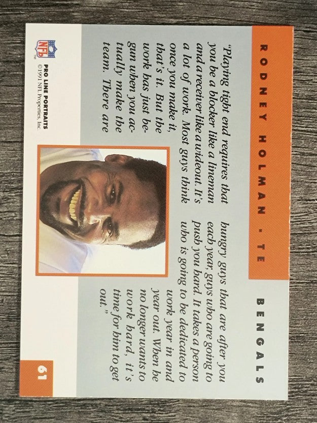1991 Pro Line Portraits #61 Rodney Holman