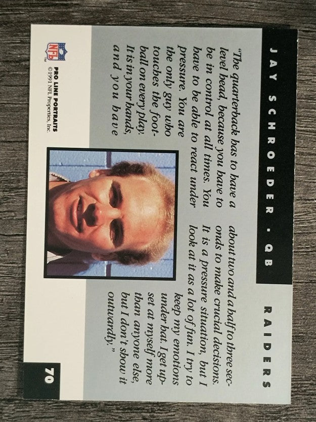 1991 Pro Line Portraits #70 Jay Schroeder