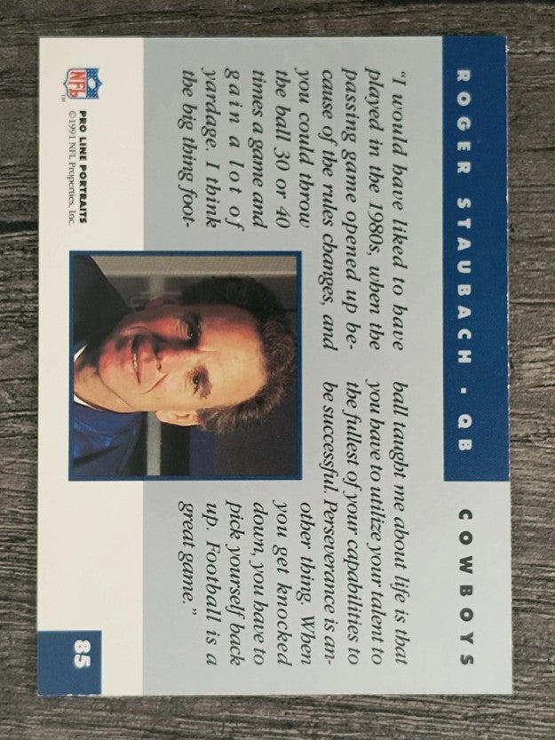 1991 Pro Line Portraits #85 Roger Staubach RET