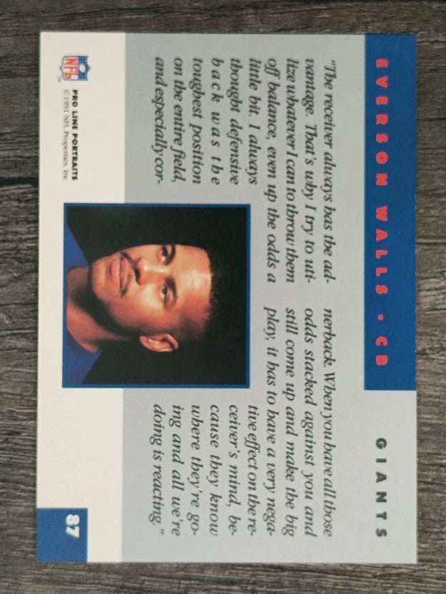 1991 Pro Line Portraits #87 Everson Walls