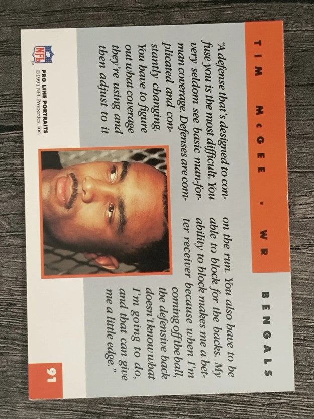 1991 Pro Line Portraits #91 Tim McGee