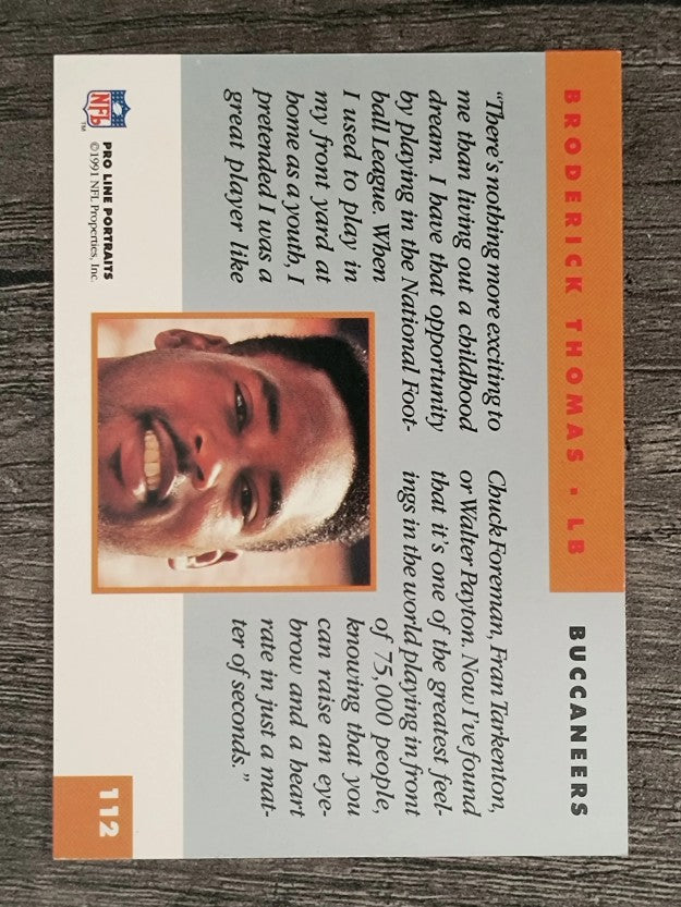 1991 Pro Line Portraits #112 Broderick Thomas