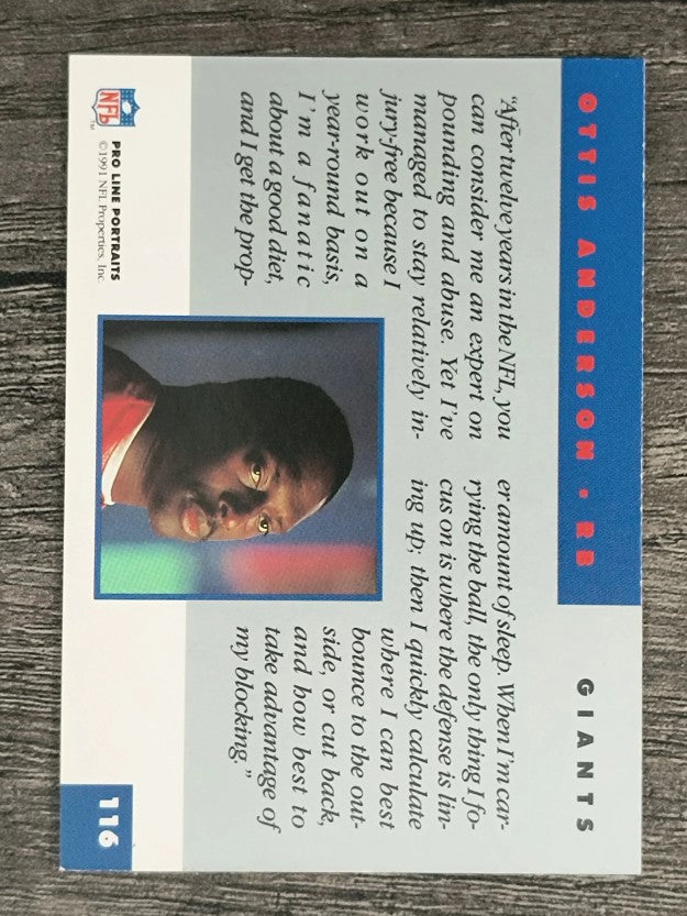 1991 Pro Line Portraits #116 Ottis Anderson