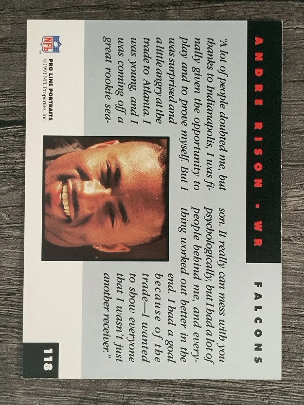 1991 Pro Line Portraits #118 Andre Rison