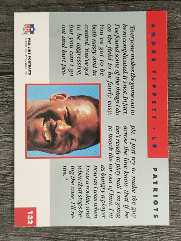 1991 Pro Line Portraits #132 Andre Tippett
