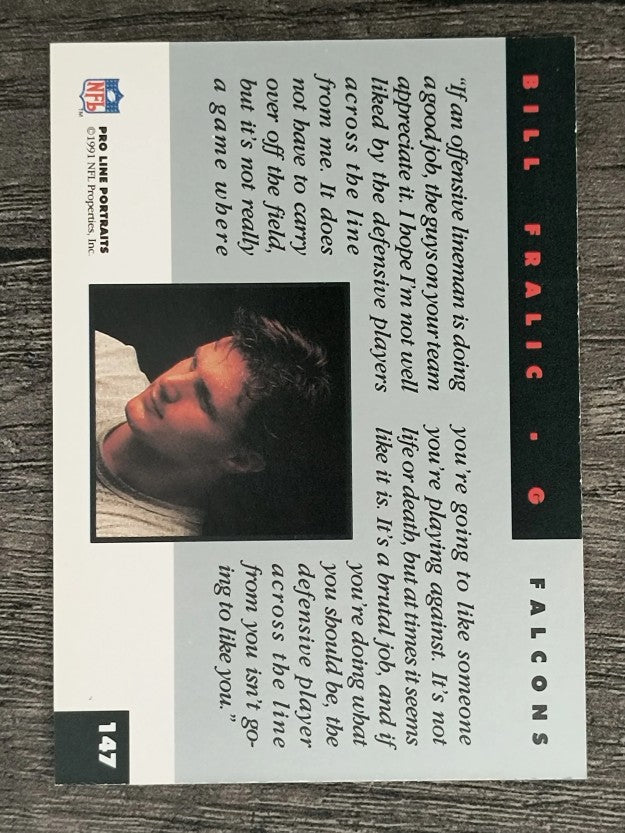 1991 Pro Line Portraits #147 Bill Fralic