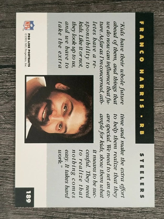 1991 Pro Line Portraits #189 Franco Harris RET