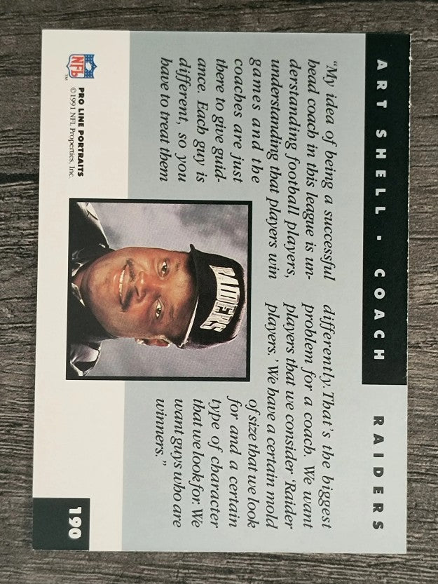1991 Pro Line Portraits #190 Art Shell CO