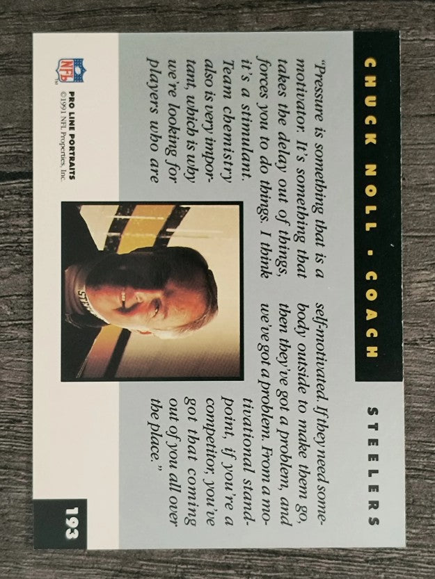 1991 Pro Line Portraits #193 Chuck Noll CO