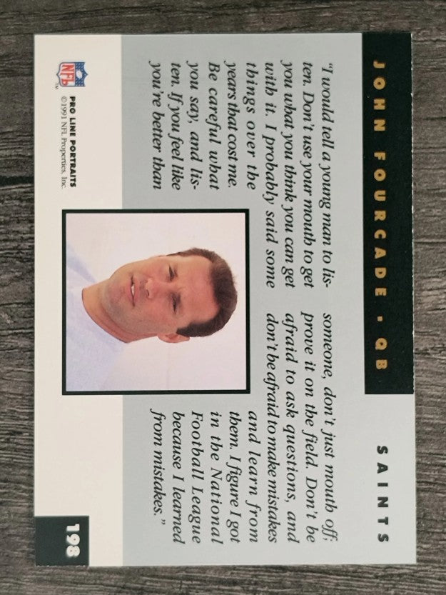 1991 Pro Line Portraits #198 John Fourcade