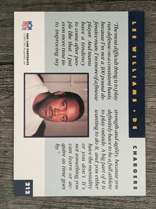 1991 Pro Line Portraits #212 Lee Williams