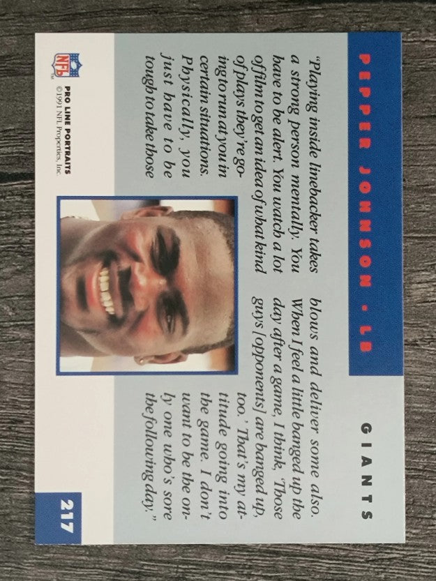 1991 Pro Line Portraits #217 Pepper Johnson