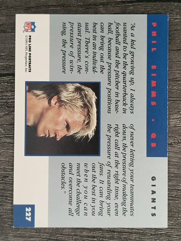 1991 Pro Line Portraits #227 Phil Simms