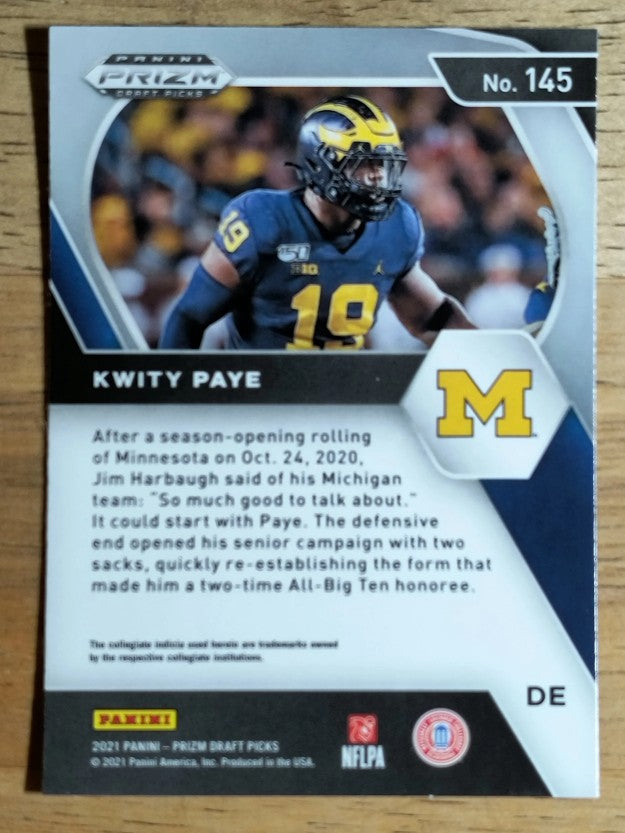 2021 Panini Prizm Draft Picks #145 Kwity Paye RC