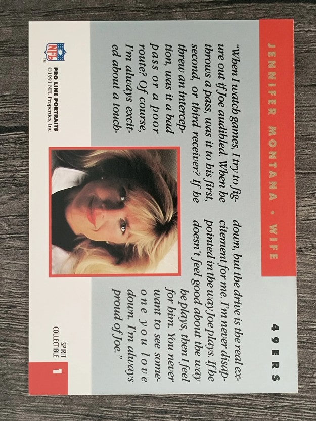 1991 Pro Line Portraits Wives #SC1 Jennifer Montana