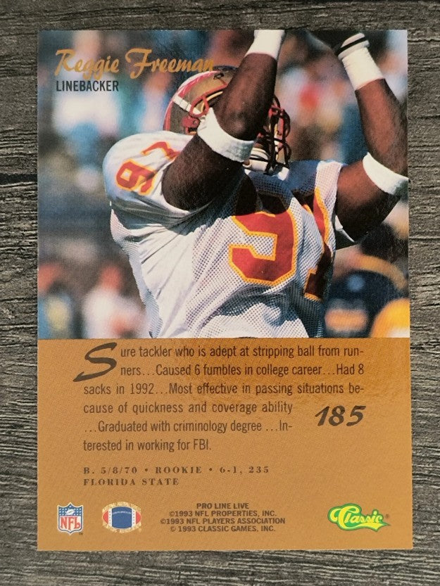 1993 Pro Line Live #185 Reggie Freeman RC