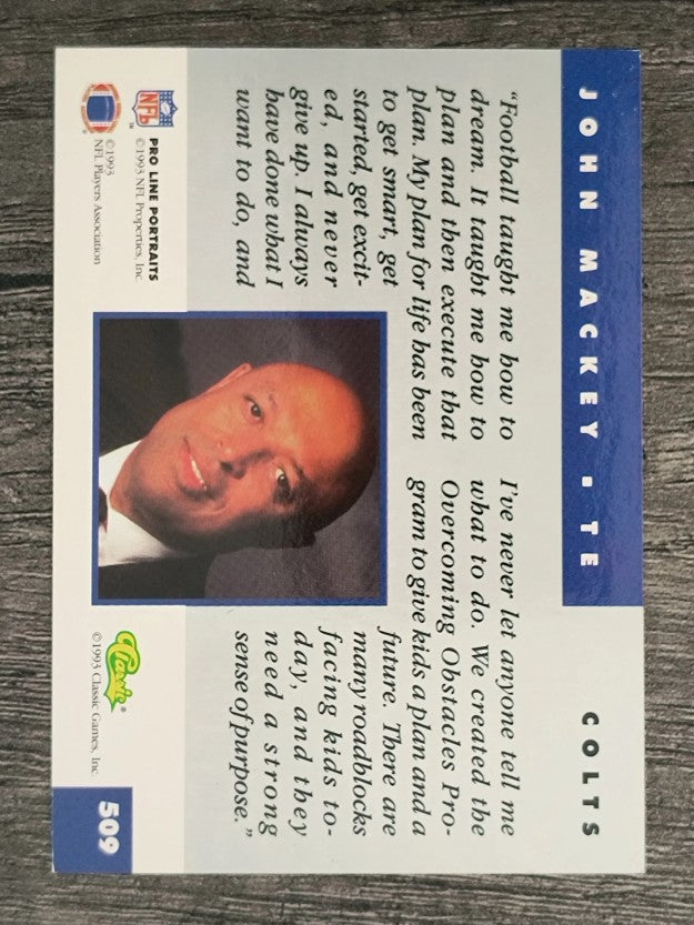 1993 Pro Line Portraits #509 John Mackey TB