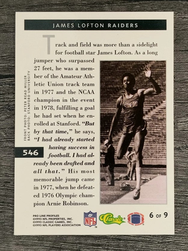 1993 Pro Line Profiles #546 James Lofton
