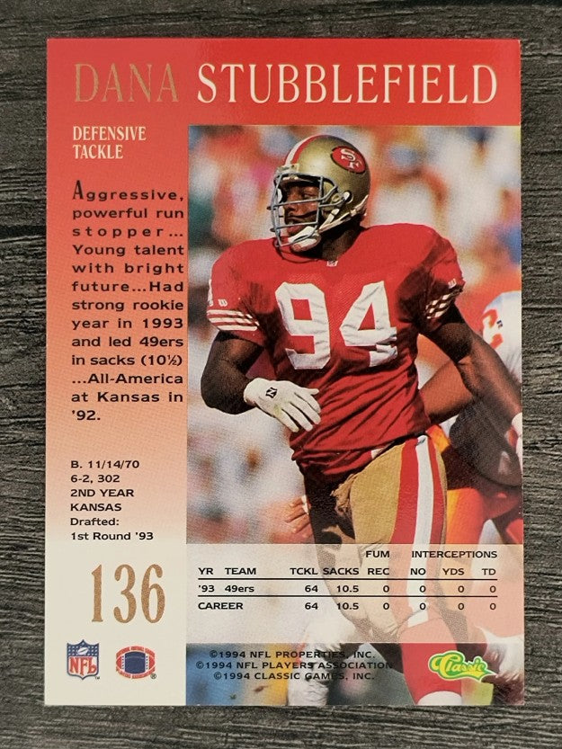 1994 Pro Line Live #136 Dana Stubblefield