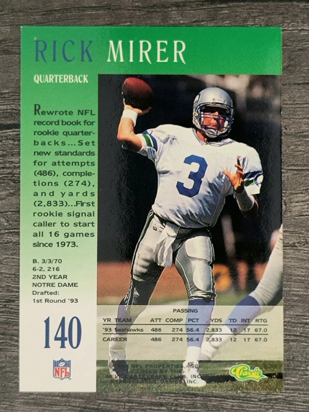 1994 Pro Line Live #140 Rick Mirer