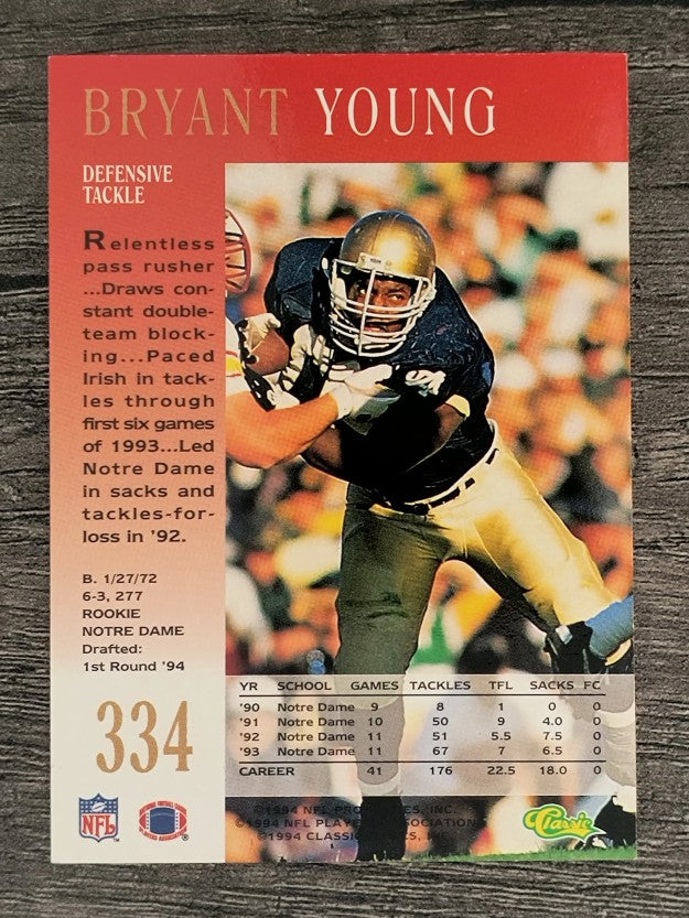 1994 Pro Line Live #334 Bryant Young RC (NM)