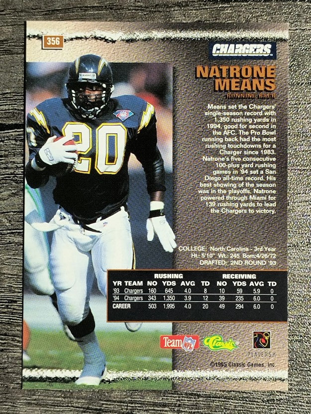 1995 Pro Line Silver #356 Natrone Means