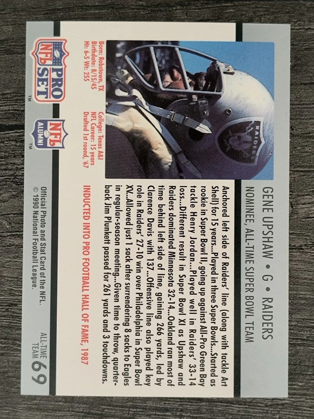 1990-91 Pro Set Super Bowl 160 #69 Gene Upshaw