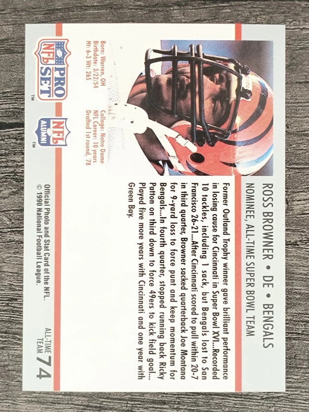 1990-91 Pro Set Super Bowl 160 #74 Ross Browner