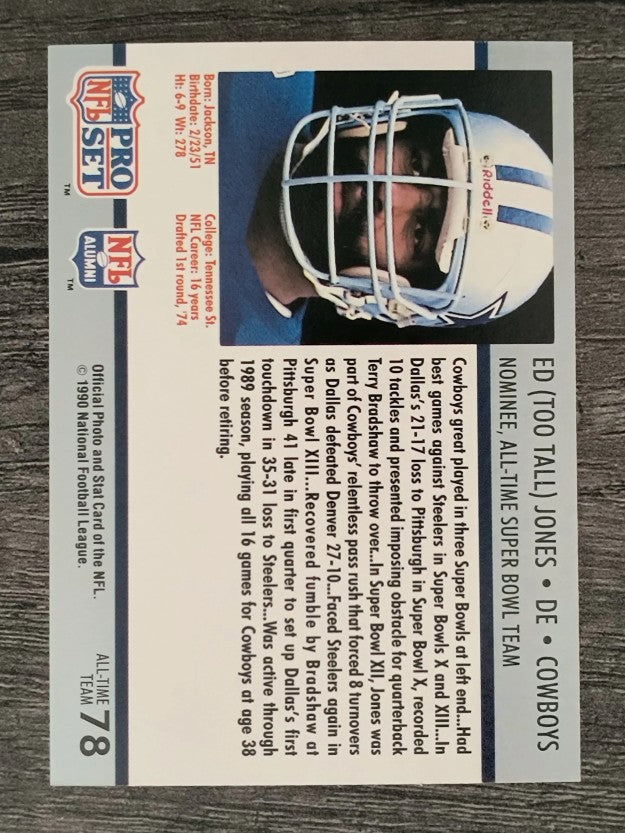 1990-91 Pro Set Super Bowl 160 #78 Ed Too Tall Jones