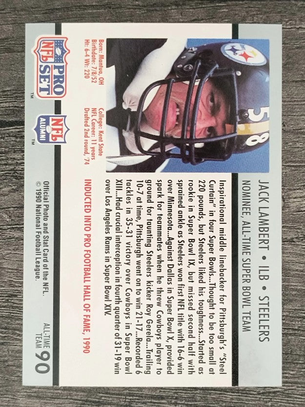 1990-91 Pro Set Super Bowl 160 #90 Jack Lambert
