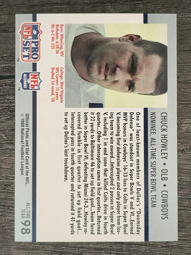 1990-91 Pro Set Super Bowl 160 #98 Chuck Howley