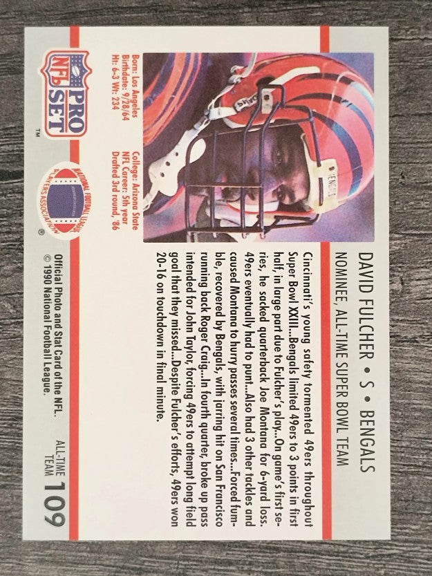 1990-91 Pro Set Super Bowl 160 #109 David Fulcher