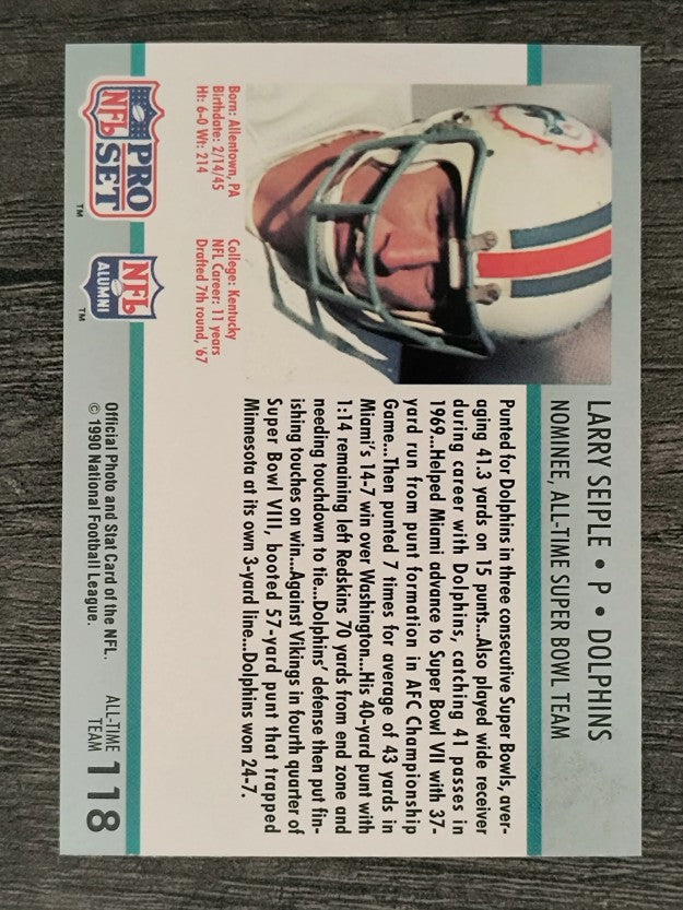1990-91 Pro Set Super Bowl 160 #118 Larry Seiple