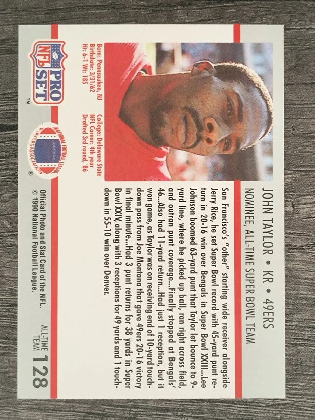 1990-91 Pro Set Super Bowl 160 #128 John Taylor