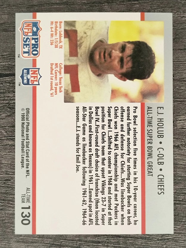 1990-91 Pro Set Super Bowl 160 #130 E.J. Holub